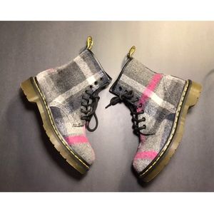 Dr. Martens Pink & Gray Plaid Castel